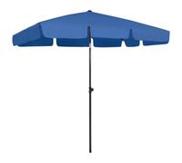 vidaXL Parasol de Plage Abri de Soleil Parasol de Jardin Parasol de Patio Terrasse Extérieur Anti-UV Anti-décoloration Bleu Azuré 200x125 cm