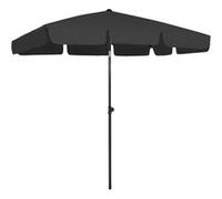vidaXL Parasol de Plage Abri de Soleil Parasol de Jardin Parasol de Patio Terrasse Extérieur Anti-UV Anti-décoloration Noir 200x125 cm Noir G