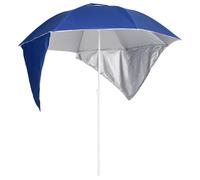 Vidaxl Parasol De Plage Avec Parois Latérales Bleu 215 Cm Bleu