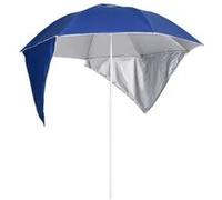 vidaXL Parasol de plage avec parois latérales Bleu 215 cm, pare-soleil de plage, parasol d'extérieur, parasol de patio, 318837 Bleu G