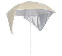 Vidaxl Parasol De Plage Avec Parois Latérales Sableux 215 Cm Jaune