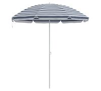 vidaXL Parasol de Plage avec Pied en Aluminium Bleu et Blanc 300 cm