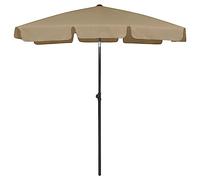 vidaXL Parasol de Plage Abri de Soleil Parasol de Jardin Parasol de Patio Terrasse Extérieur Anti-UV Anti-décoloration Taupe 180x120 cm