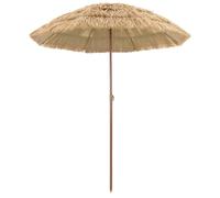 Vidaxl Parasol De Plage Marron Ø 160 X 196 Cm Acier