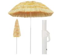 vidaXL Parasol de Plage Naturel Style Hawaïen, Pare-soleil de Patio, Abri de Soleil, Parasol de Jardin Terrasse Cour Extérieur, 180 cm
