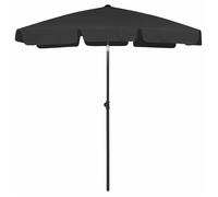 Parasol de plage noir 180x120 cm