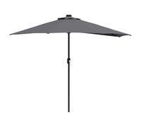 vidaXL Parasol de terrasse, Couleur Anthracite, 294 x 150 x 224 cm, en Polyester, Cadre en alu, avec lumières LED, manivelle, résistant aux UV, étanche, Ventilation, pour extérieure, Ombre pour jardi