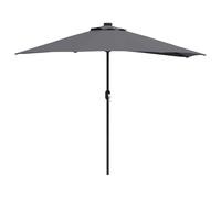 vidaXL Parasol de terrasse, Couleur Anthracite, 294 x 150 x 224 cm, en Polyester, Cadre en alu, avec lumières LED, manivelle, résistant aux UV, étanche, Ventilation, pour extérieure, Ombre pour jardi