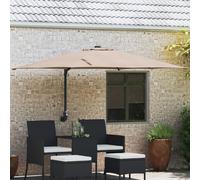 Vidaxl Parasol De Terrasse Taupe Polyester Grand Pliable