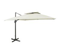 vidaXL Parasol déporté à double toit 300x300 cm Sable