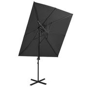 Vidaxl Parasol Déporté À Double Toit Anthracite 250x250 Cm Gris