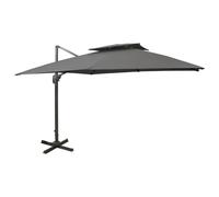 vidaXL Parasol déporté avec double toit 300x300 cm anthracite