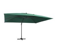 Vidaxl Parasol Déporté Avec Lumières Led Aluminium 400x300 Cm Vert Vert