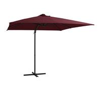 Vidaxl Parasol Déporté Avec Lumières Led Rouge Bordeaux 250x250 Cm Rouge