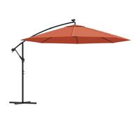 Vidaxl Parasol Déporté Avec Lumières Led Terre Cuite 350 Cm