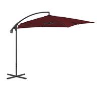 vidaXL Parasol déporté avec mât en acier 250x250 cm Rouge bordeaux