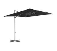 Vidaxl Parasol Déporté Avec Mât En Acier Noir 250x250 Cm Noir