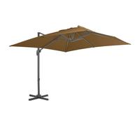 Vidaxl Parasol Déporté Avec Mât En Aluminium 300x300 Cm Taupe Gris