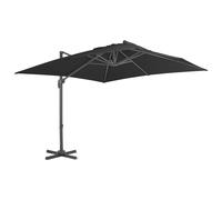 Vidaxl Parasol Déporté Avec Mât En Aluminium 3x3 M Noir Noir