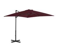 Vidaxl Parasol Déporté Avec Mât En Aluminium Bordeaux 250x250 Cm