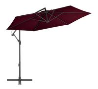 Vidaxl Parasol Déporté Avec Mât En Aluminium Bordeaux 300 Cm