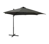Vidaxl Parasol Déporté Avec Mât Et Lumières Led Anthracite 300 Cm Gris