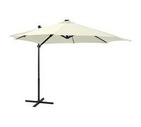 Vidaxl Parasol Déporté Avec Mât Et Lumières Led Sable 300 Cm