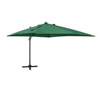 Vidaxl Parasol Déporté Avec Mât Et Lumières Led Vert 300 Cm Vert