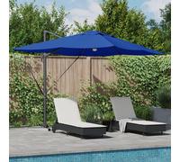 Vidaxl Parasol Déporté Bleu Azur Housse En Polyester Grand