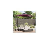 Vidaxl Parasol déporté carré 200x200 cm toile polyester mat acier rouge