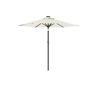 Vidaxl Parasol déporté carré 225 x 225 cm - Toile polyester - Mat acier - Blanc - Inclinable