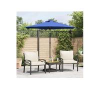 Vidaxl Parasol déporté carré 225 x 225 cm toile polyester mat acier Bleu