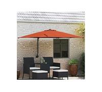 Vidaxl Parasol déporté Carré 247.5x247.5 cm Toile Polyester Mât Acier Marron Inclinable