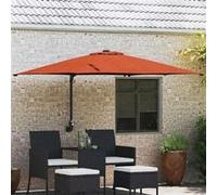 Vidaxl Parasol déporté Carré 247.5x247.5 cm Toile Polyester Mât Acier Marron Inclinable