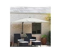 Vidaxl Parasol déporté carré 248.5x247.5 cm - Toile polyester - Mât acier - Beige