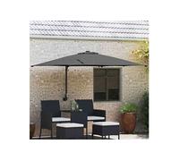 Vidaxl Parasol déporté carré 248.5x247.5 cm - Toile polyester - Mat acier - Gris