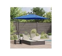 Vidaxl Parasol déporté carré 249x249 cm Toile Polyester Mât Acier Inclinable Bleu avec pied