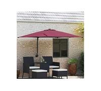 Vidaxl Parasol déporté carré inclinable 247.5 x 247.5 cm - Toile polyester - Mât acier - Rouge