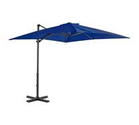 Vidaxl Parasol Déporté Et Mât En Aluminium Bleu Azuré 250x250 Cm Bleu