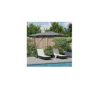 Vidaxl Parasol déporté rectangulaire 286 x 285 cm mat aluminium inclinable gris