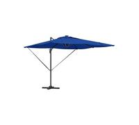 Vidaxl Parasol déporté rectangulaire 286 x 285 cm toile polyester mât aluminium inclinable bleu - Pieds inclus