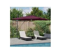 Vidaxl Parasol déporté rectangulaire 286 x 285 cm - Toile polyester - Mât aluminium - Rouge