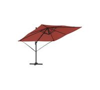 Vidaxl Parasol déporté rectangulaire 286x285 cm inclinable - toile polyester - mât aluminium - rouge