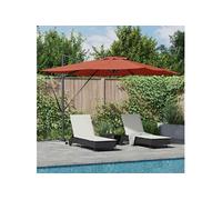 Vidaxl Parasol déporté rectangulaire 286x285 cm toile polyester mat aluminium inclinable orange