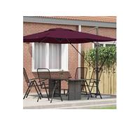Vidaxl Parasol déporté rectangulaire 286x285 cm - Toile polyester - Mât aluminium - Rouge inclinable rouge