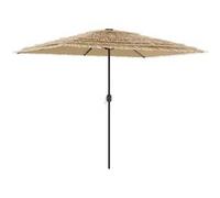 Vidaxl Parasol De Jardin Avec Led Et Mât En Acier Marron 300x200x250cm