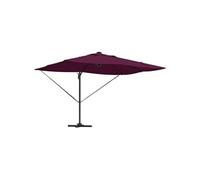 Vidaxl Parasol déporté rectangulaire 352x251 cm - Toile polyester - Mât aluminium - Inclinable - Rouge