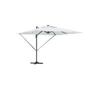 vidaXL Parasol déporté Roma – Aluminium avec LED – Sable 286x285x270 cm