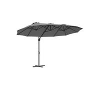 vidaXL Parasol déporté Cantilever Anthracite Acier 372×198×253 cm Inclinable Base croisée
