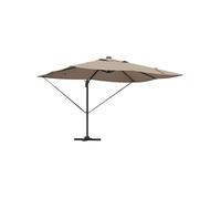 Vidaxl Parasol déporté rectangulaire toile polyester mât aluminium 352x251 cm Taupe - Inclinable avec pied